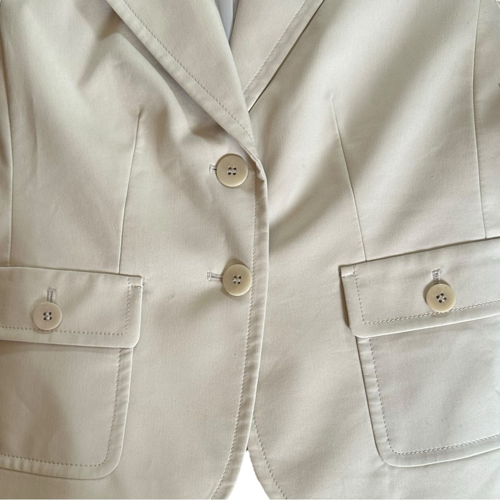 Talbots Petite Stretch Cotton Cream Blazer Size 2P ~ Suggest Retail $199 - Picture 9 of 12